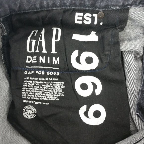 Gap Men's Denim Slim Straight Denim Jeans 34x34 Zip Front Button Closure - Picture 10 of 12